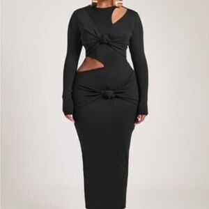 BBXBRAND Cut-Out Knotted Dress